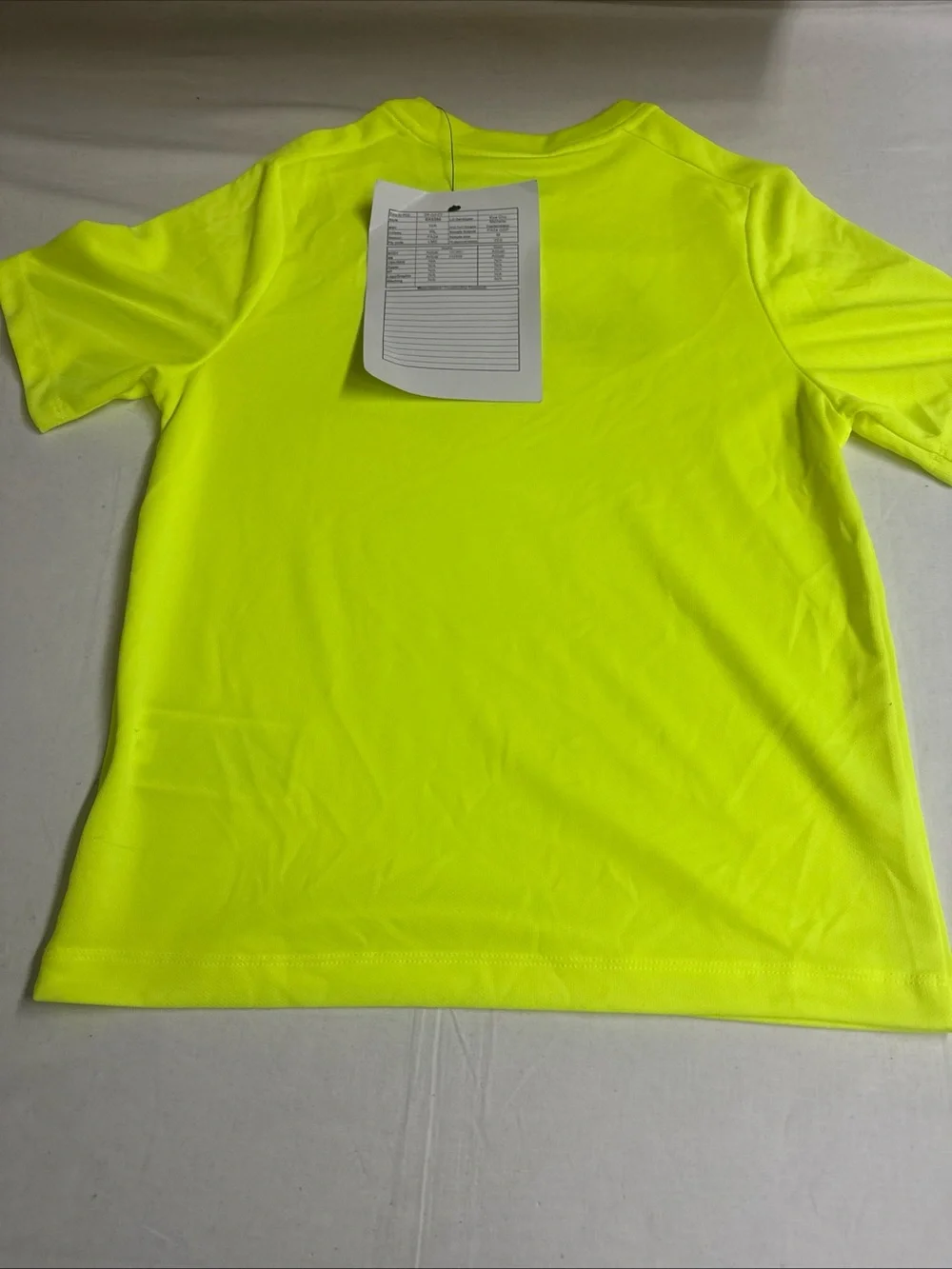 Nike YouthNeon Yellow Short-Sleeve Athletic Tee with Black Swoosh